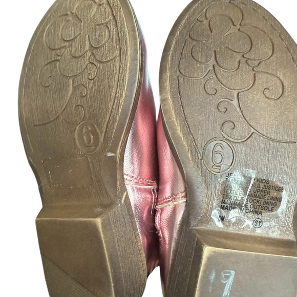 Jellypop Kids Pink Metallic Butterfly Cowgirl Boots Toddler Size 6 - Picture 6 of 7